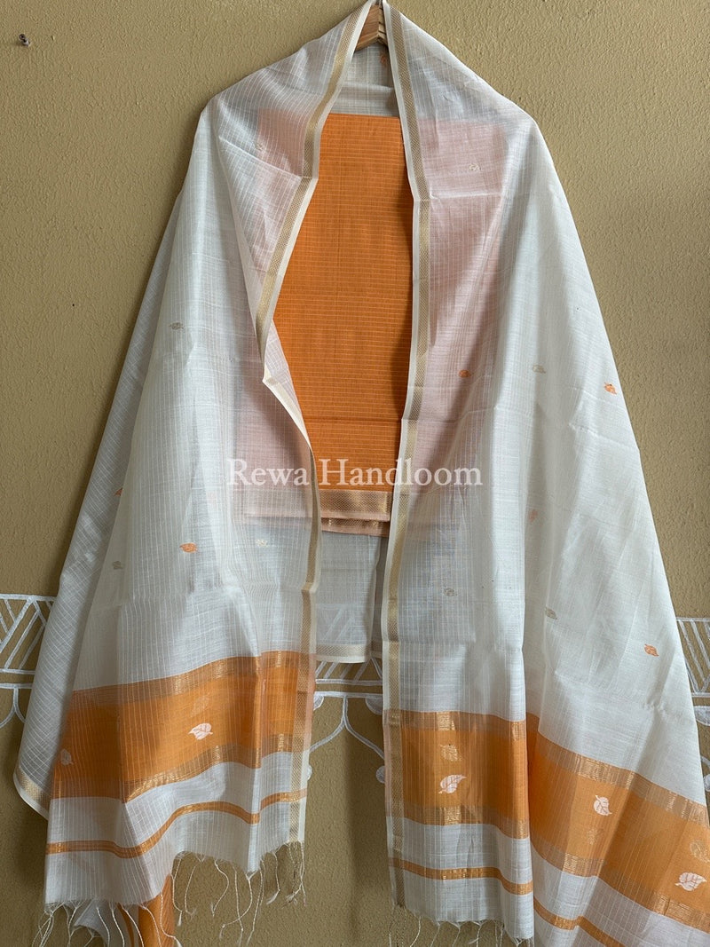 Maheshwari Patti Butti Top-Dupatta Set
