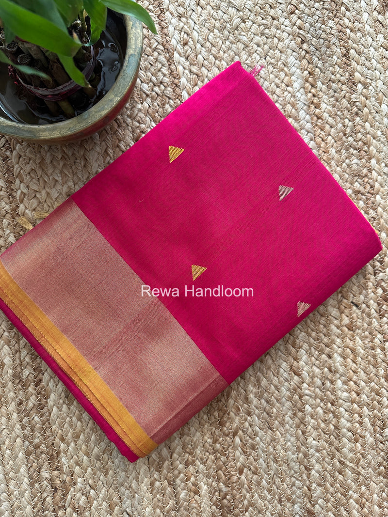 Rani Pink Triangle Butti Maheshwari Saree SB0193