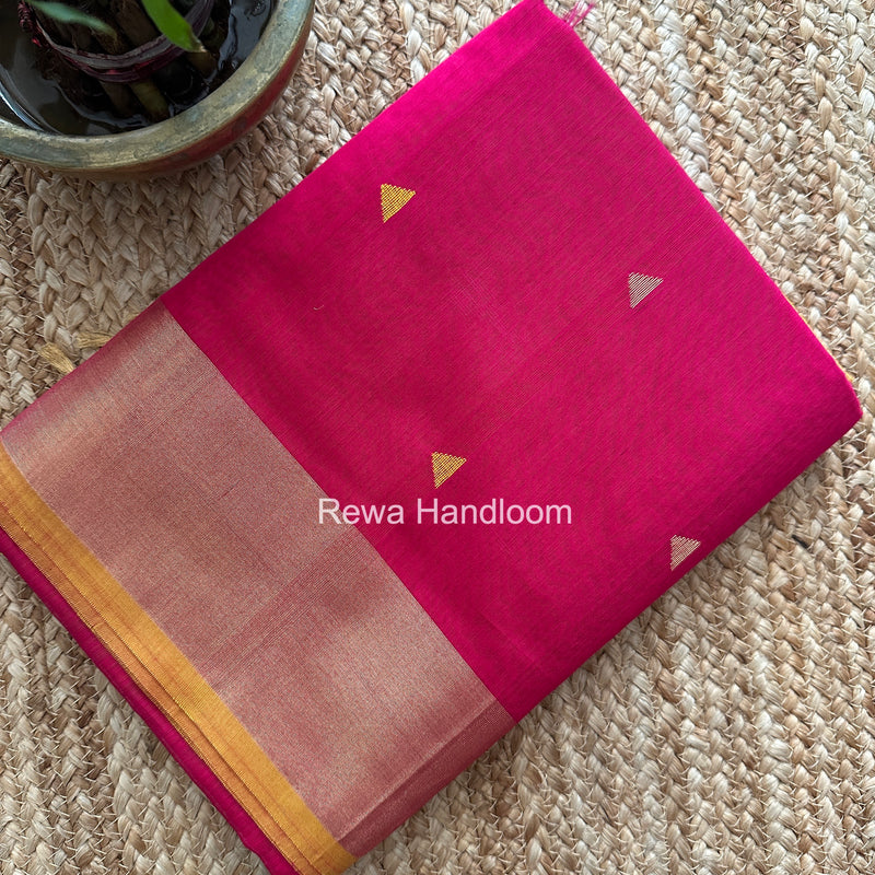 Rani Pink Triangle Butti Maheshwari Saree SB0193