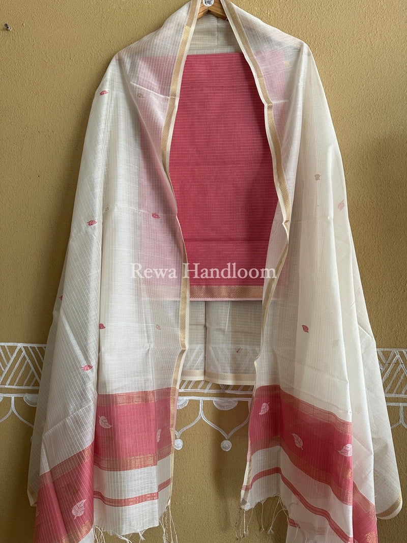 Maheshwari Patti Butti Top-Dupatta Set