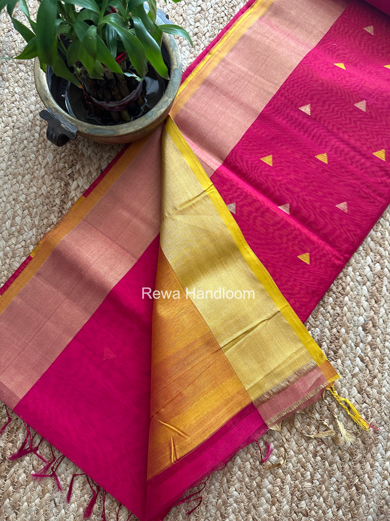 Rani Pink Triangle Butti Maheshwari Saree SB0193