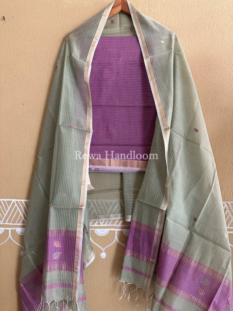 Maheshwari Patti Butti Top-Dupatta Set