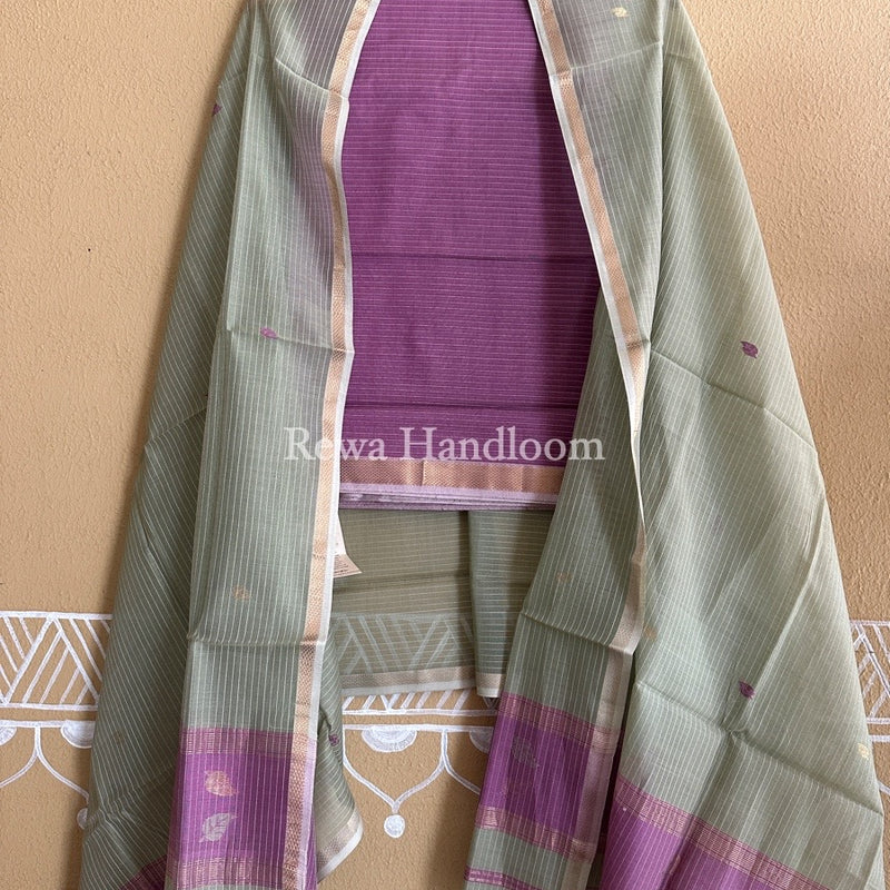 Maheshwari Patti Butti Top-Dupatta Set