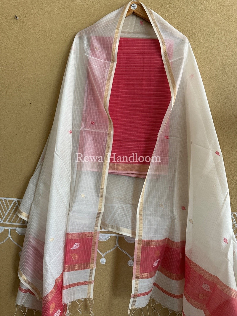 Maheshwari Patti Butti Top-Dupatta Set