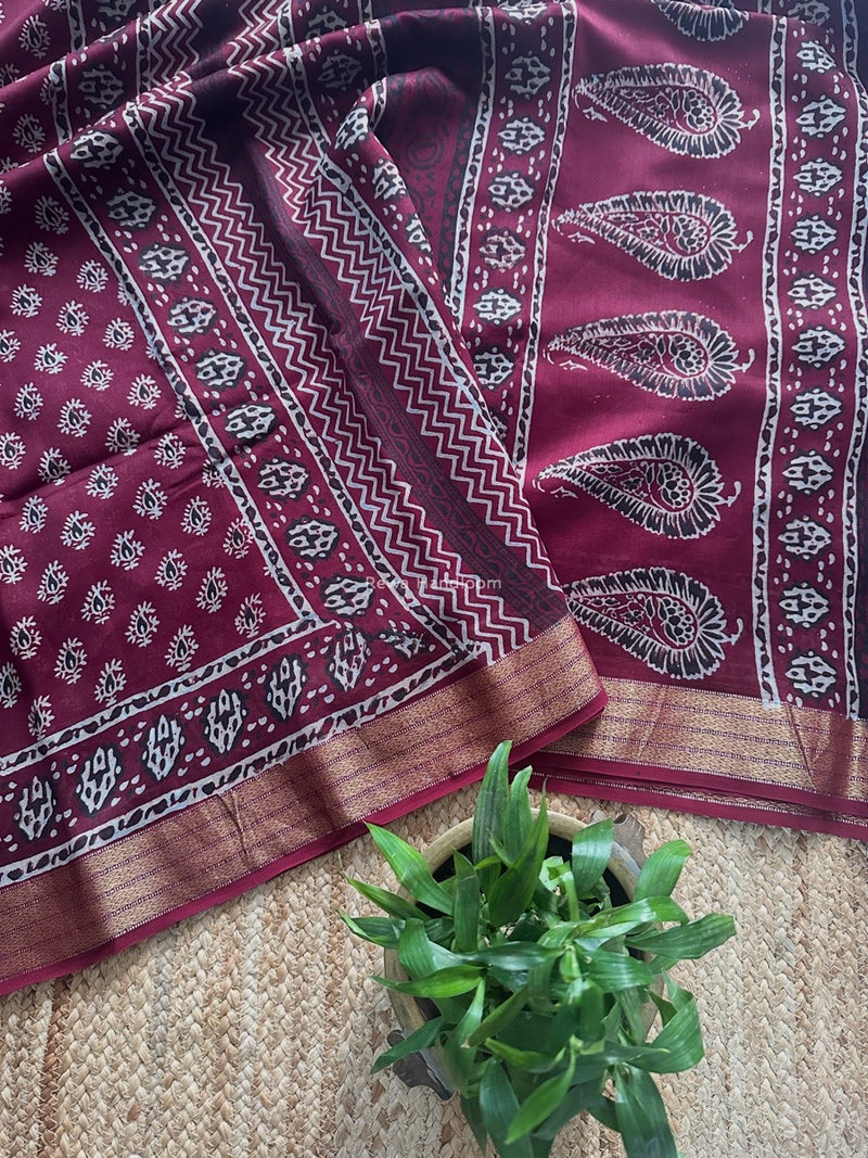 Maheshwari Bagh Print  Saree