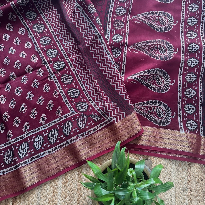 Maheshwari Bagh Print  Saree