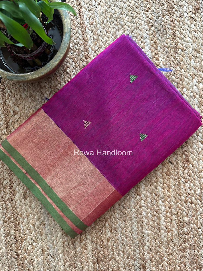 Magenta Triangle Butti Maheshwari Saree SB0187