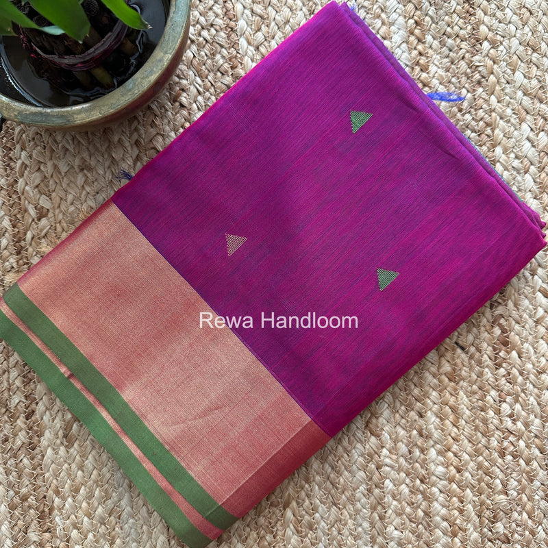 Magenta Triangle Butti Maheshwari Saree SB0187
