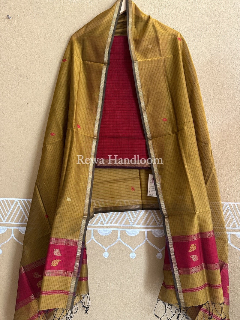 Maheshwari Patti Butti Top-Dupatta Set