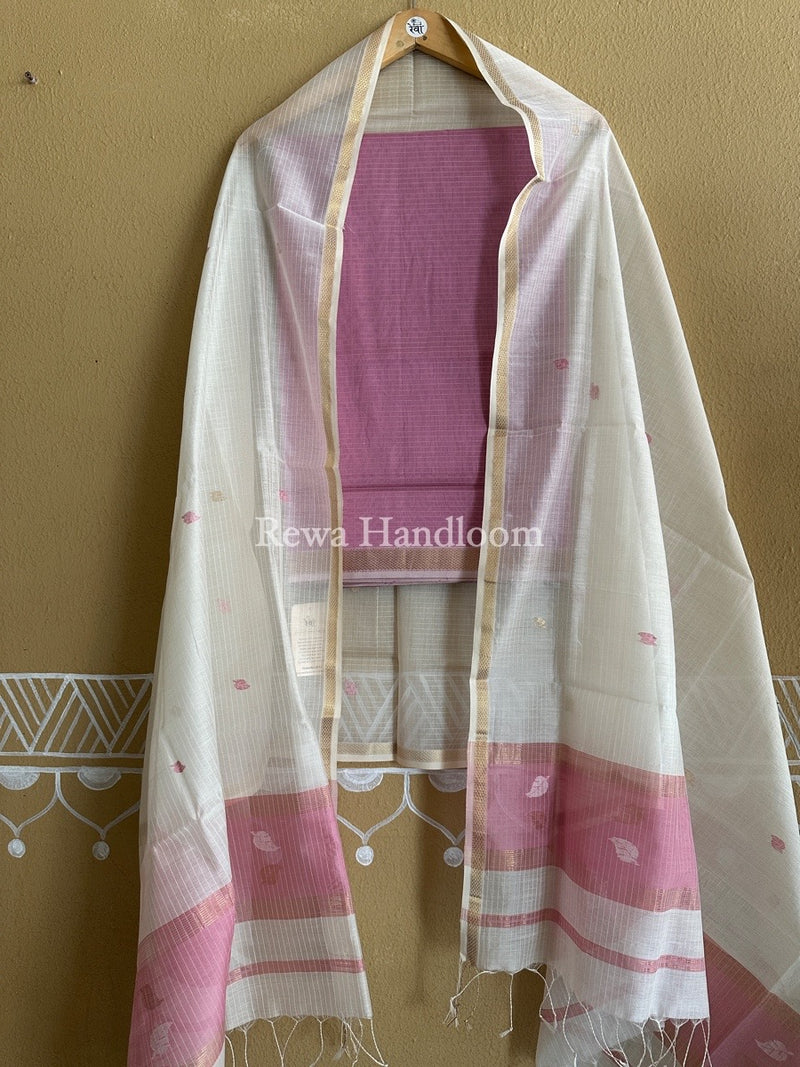 Maheshwari Patti Butti Top-Dupatta Set