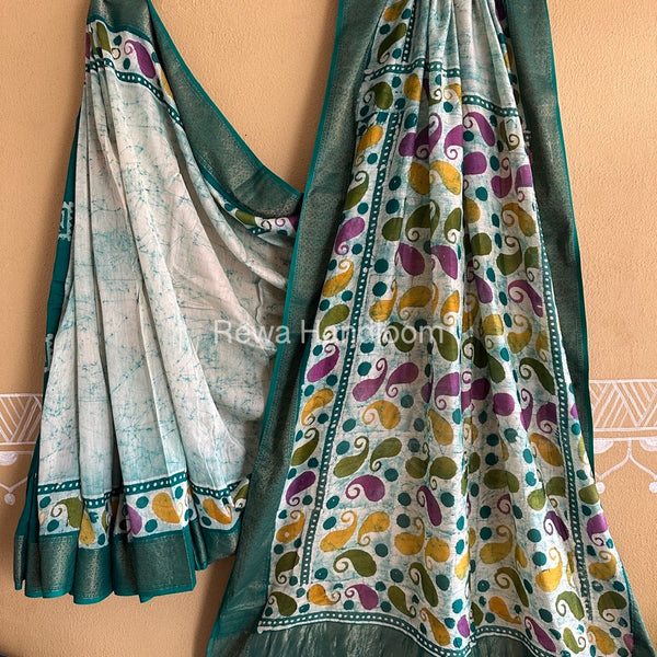 Maheshwari Batik Indonesian Print Saree