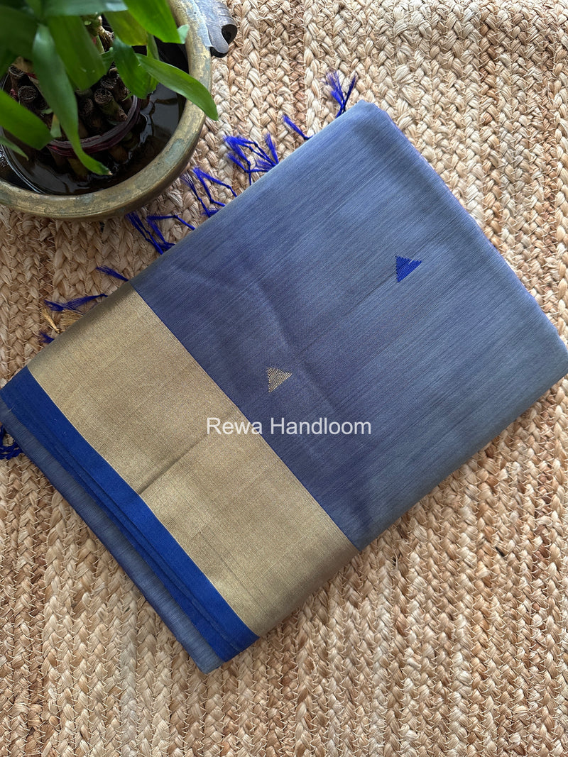 Grey Triangle Butti Maheshwari Saree SB0188