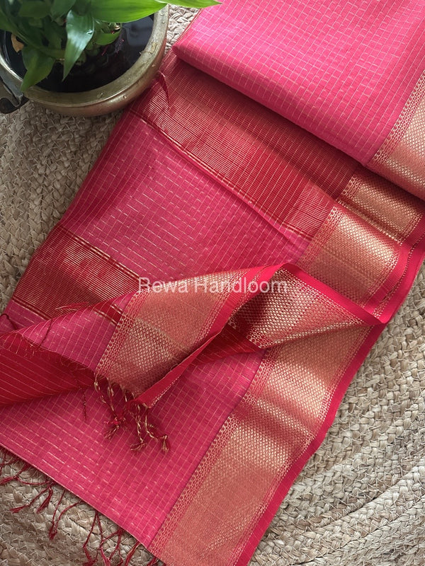 Maheshwari Zari Checks Saree