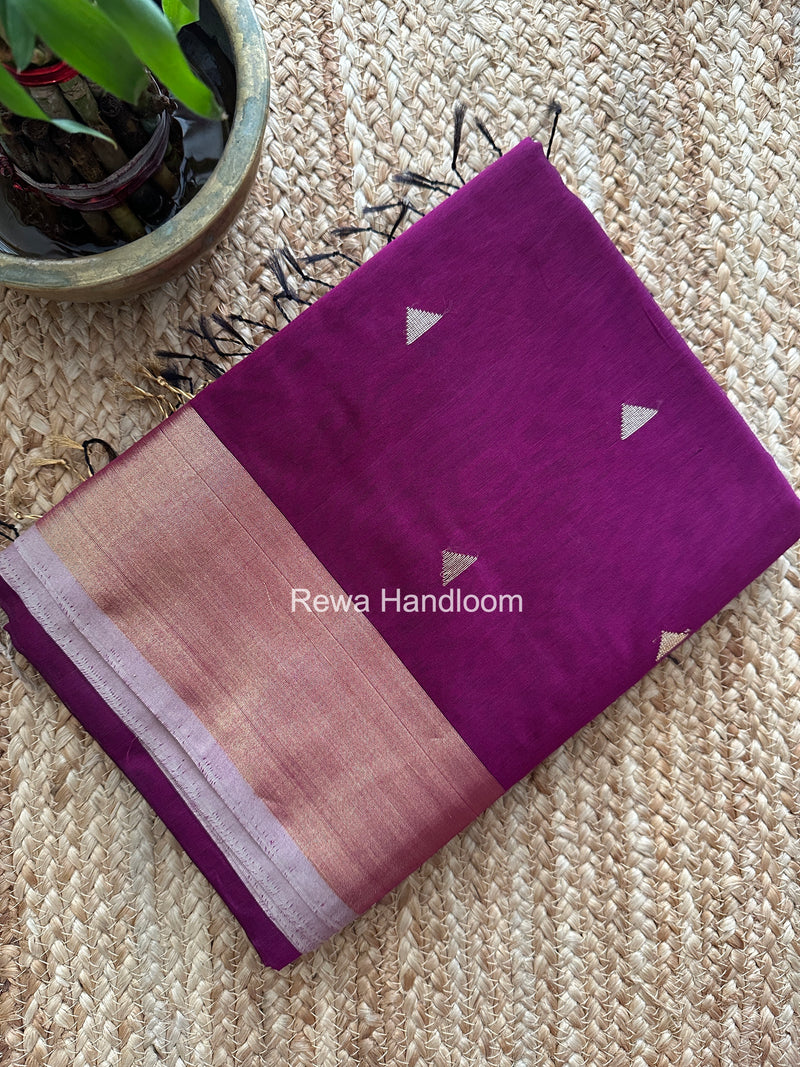 Magenta Triangle Butti Maheshwari Saree SB0190