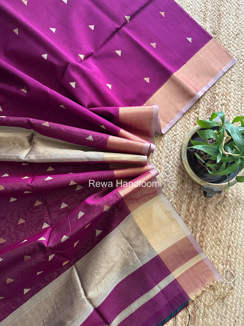 Magenta Triangle Butti Maheshwari Saree SB0190