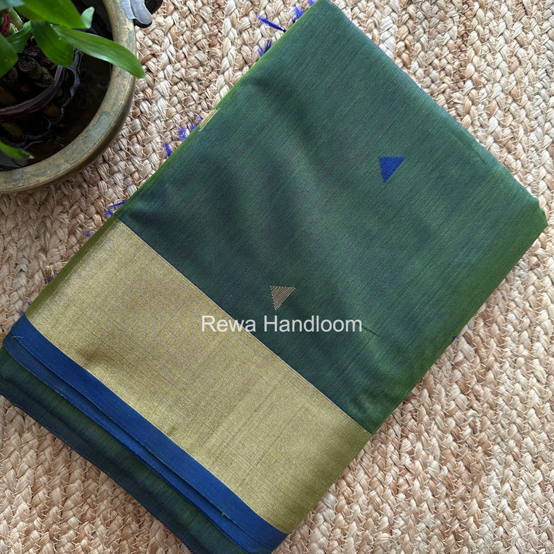 Mehendi Green Triangle Butti Maheshwari Saree SB0189