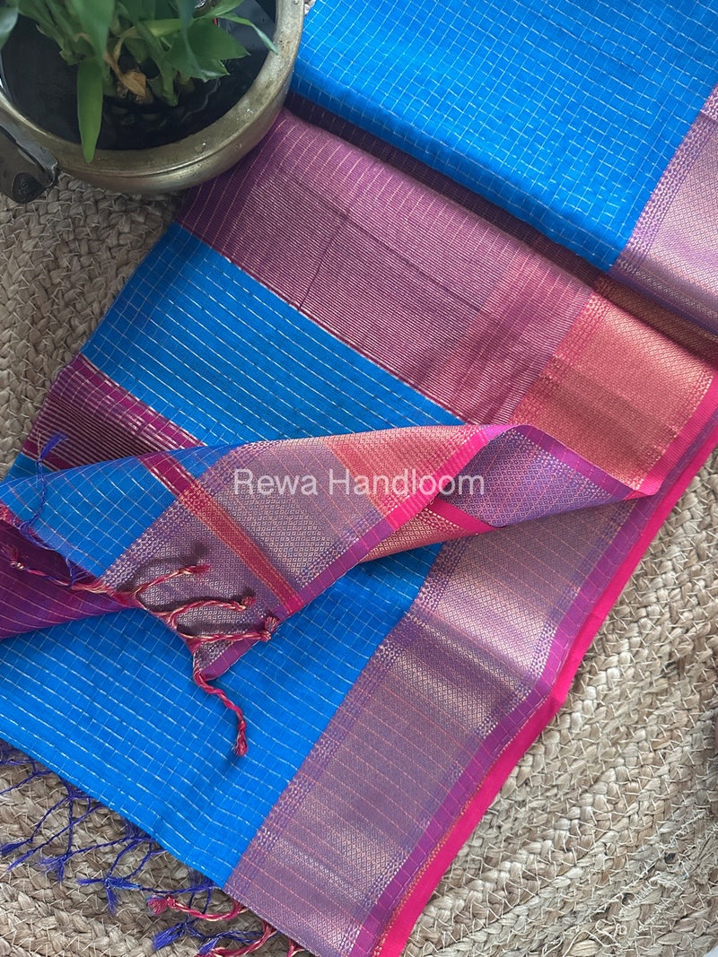 Maheshwari Zari Checks Saree