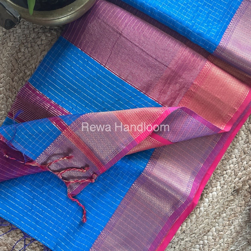 Maheshwari Zari Checks Saree