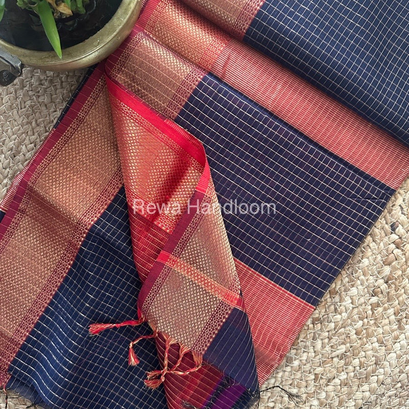 Maheshwari Zari Checks Saree 