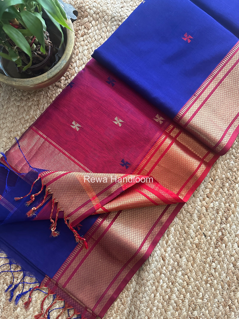 Maheshwari Swastika Butti Saree