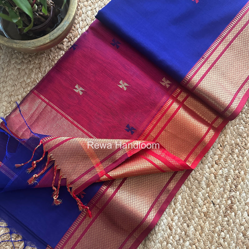 Maheshwari Swastika Butti Saree