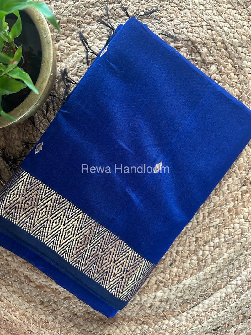 Blue Zari Butti Maheshwari Saree DBS09