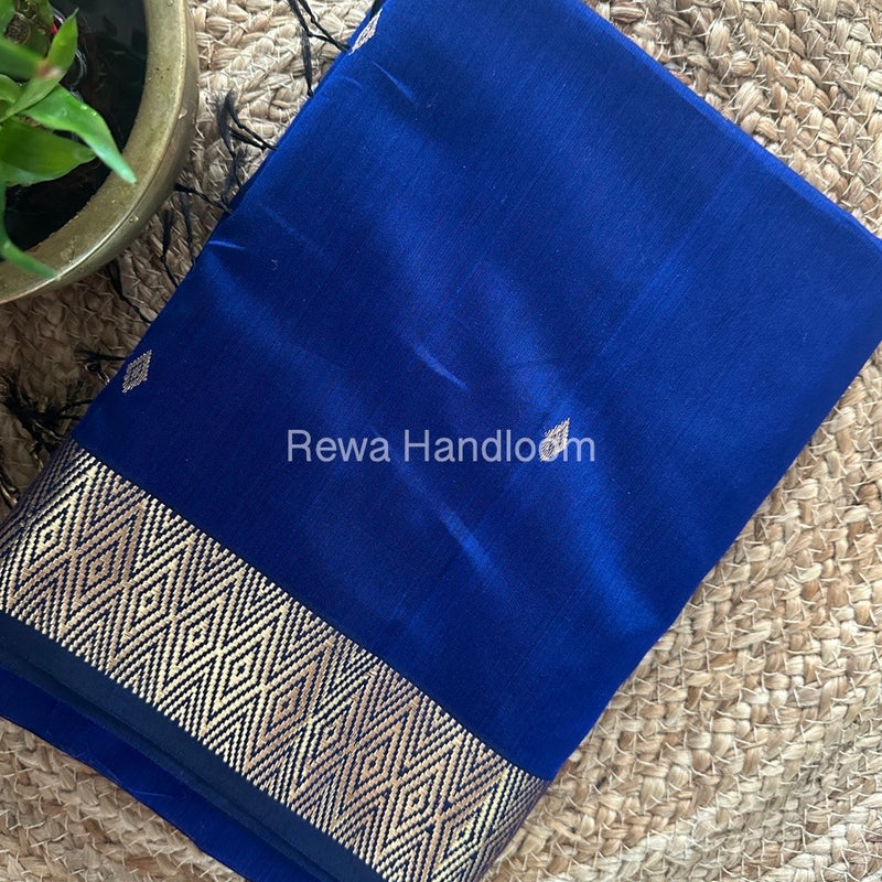Blue Zari Butti Maheshwari Saree DBS09