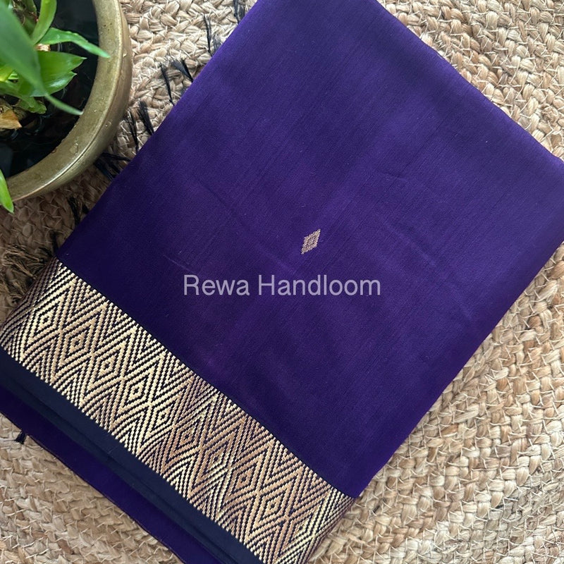 Violet Zari Butti Maheshwari Saree DBS07