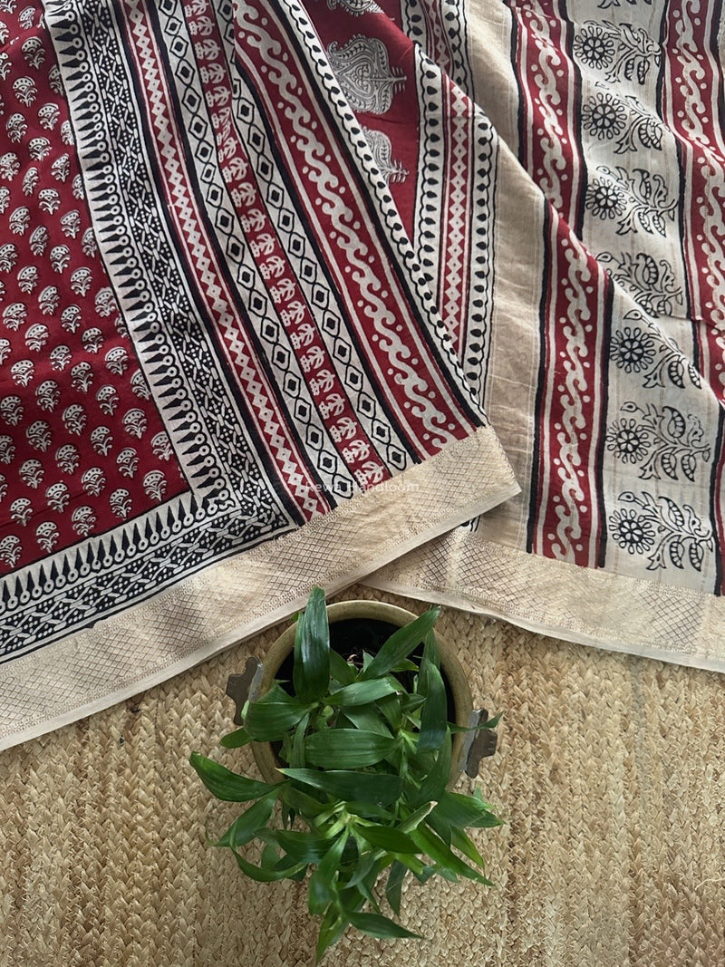 Maheshwari Bagh Print Saree