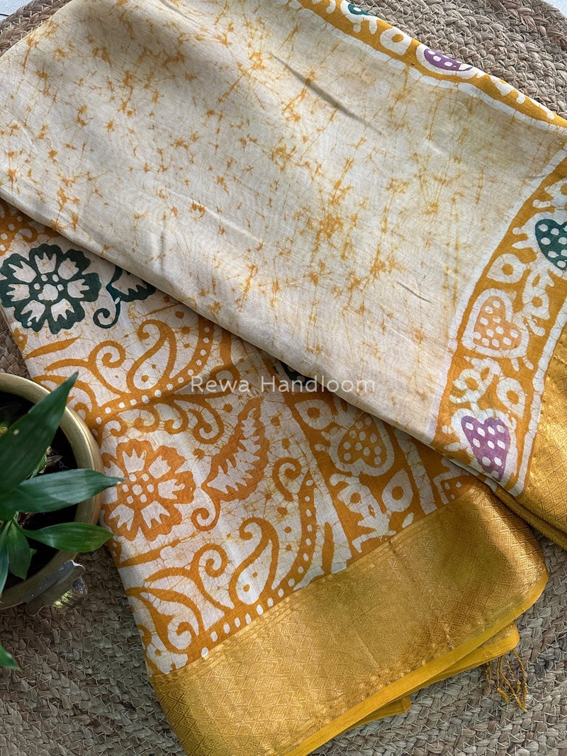 Maheshwari Batik Indonesian Print Saree