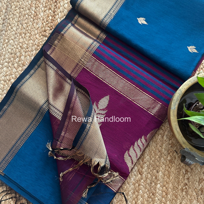  Butta Pallu Zari Border Saree Maheshwari Saree