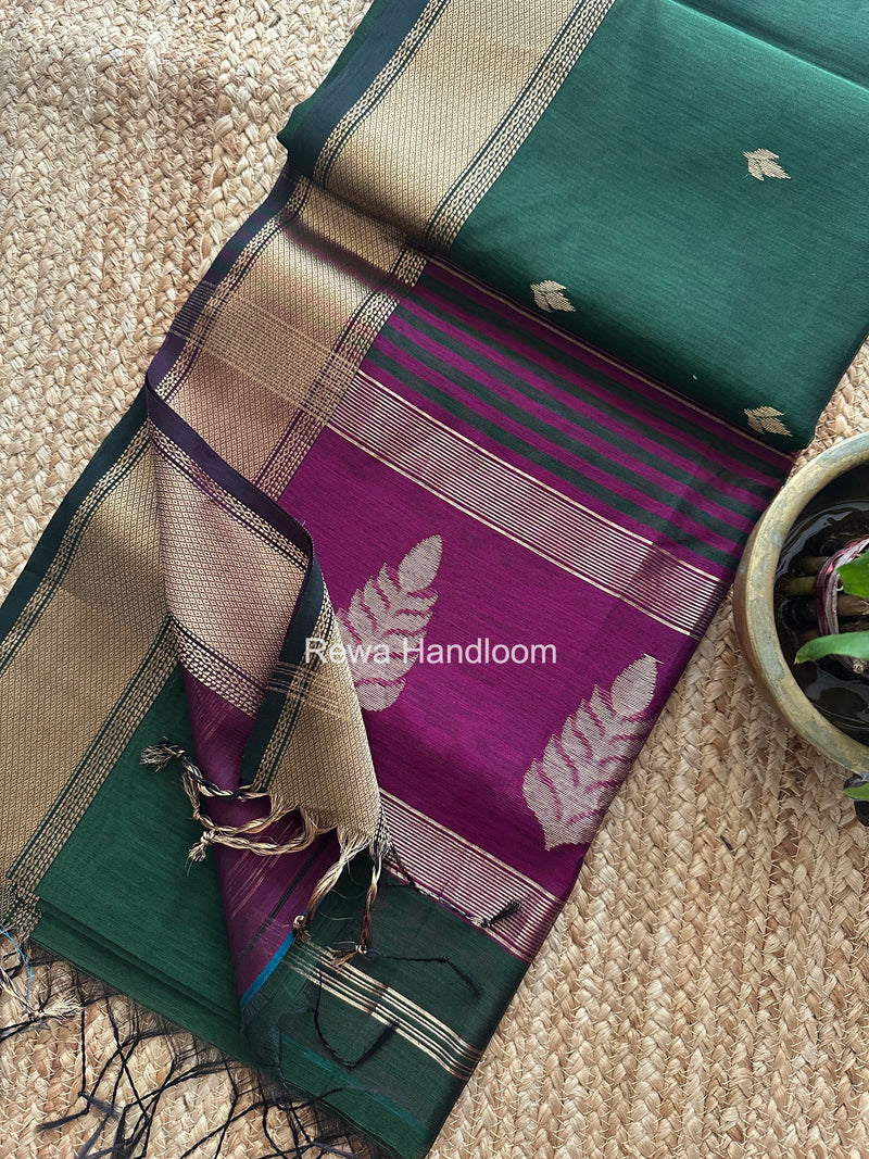  Butta Pallu Zari Border Saree Maheshwari Saree