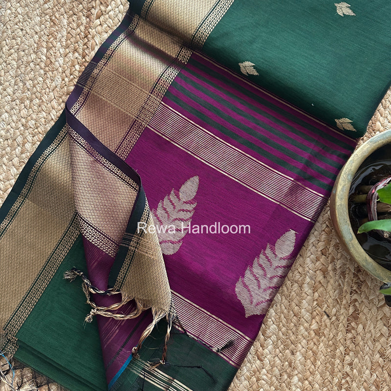  Butta Pallu Zari Border Saree Maheshwari Saree