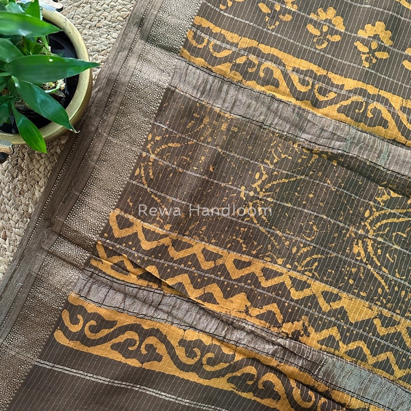 Tobacco Dabu Kashish Print Saree DKS05