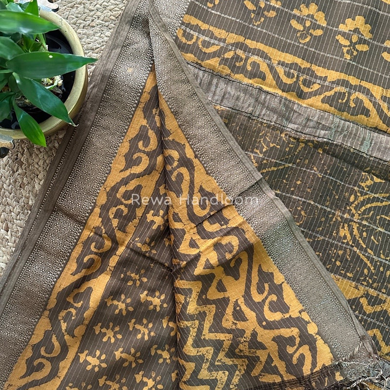 Tobacco Dabu Kashish Print Saree DKS05