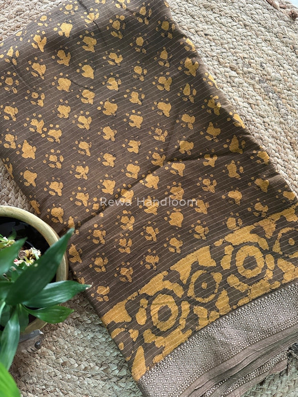 Tobacco Dabu Kashish Print Saree DKS02