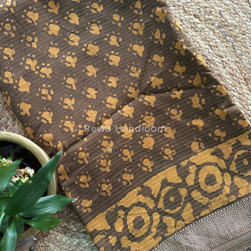 Tobacco Dabu Kashish Print Saree DKS02
