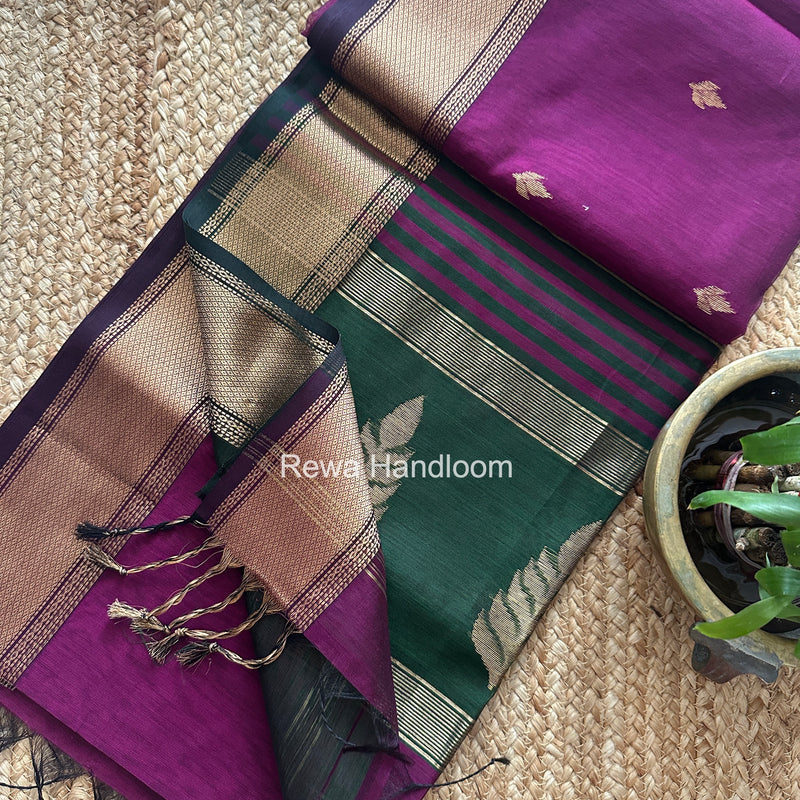  Butta Pallu Zari Border Saree Maheshwari Saree