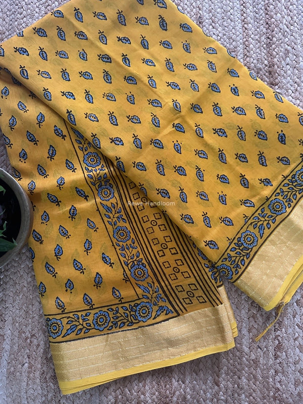 Maheshwari Bagh Print Small Border Saree