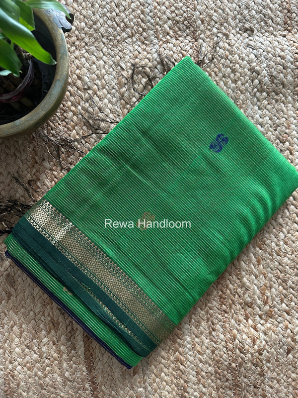 Maheshwari Parrot Green Tissue Butti Saree NFBS06