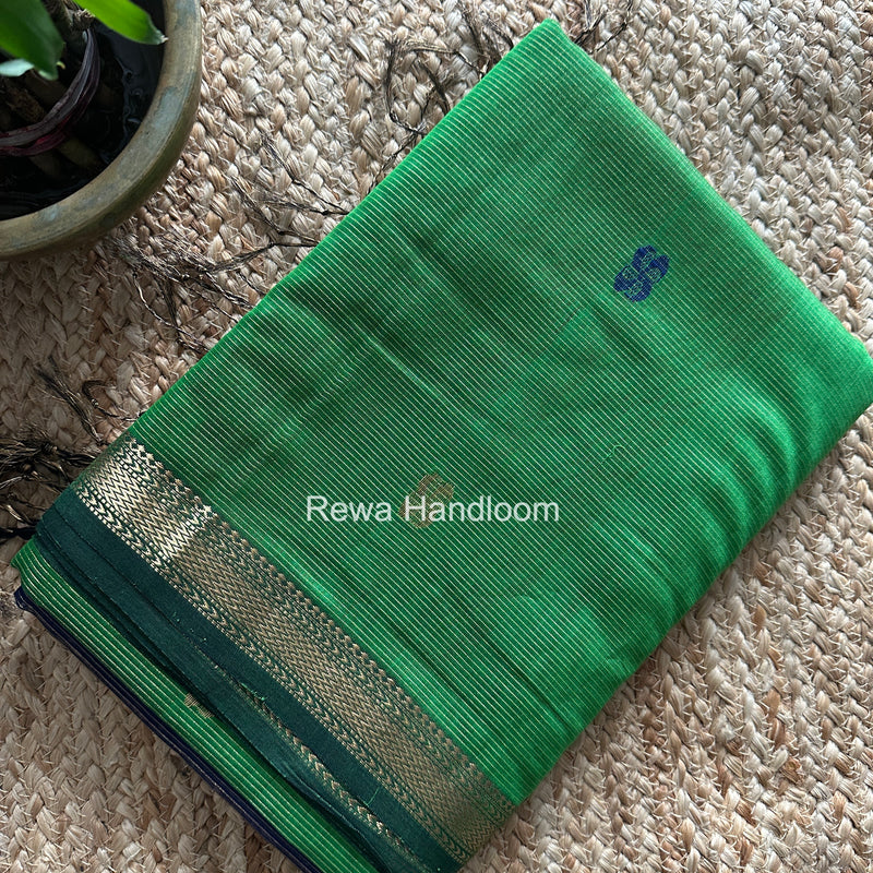 Maheshwari Parrot Green Tissue Butti Saree NFBS06