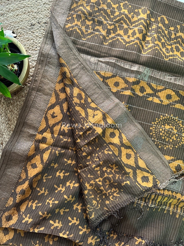 Tobacco Dabu Kashish Print Saree DKS03
