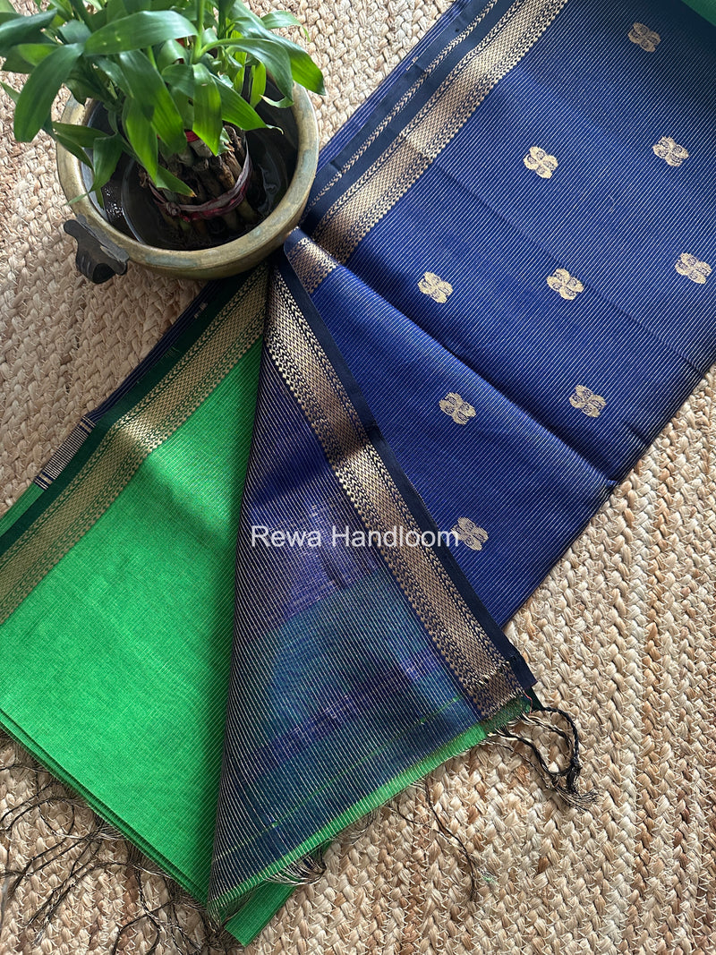 Maheshwari Parrot Green Tissue Butti Saree NFBS06