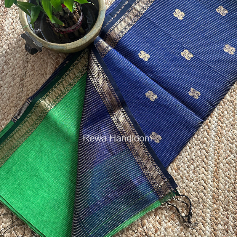 Maheshwari Parrot Green Tissue Butti Saree NFBS06