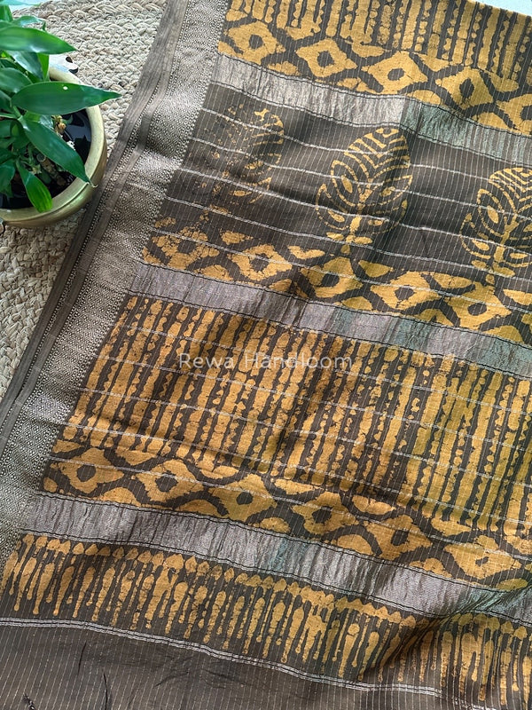 Tobacco Dabu Kashish Print Saree DKS04