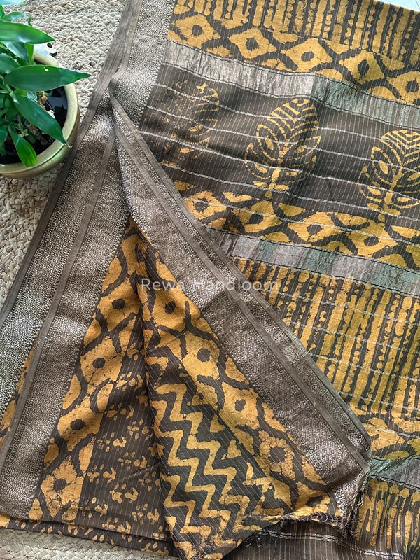 Tobacco Dabu Kashish Print Saree DKS04