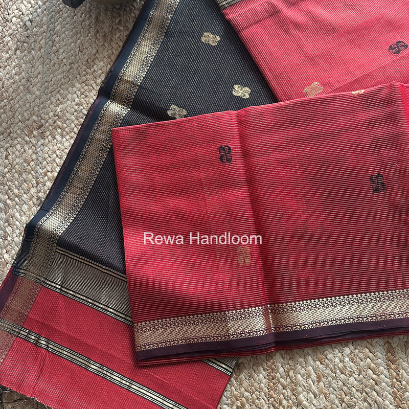 Maheshwari Maroon Tissue Butti Saree NFBS07
