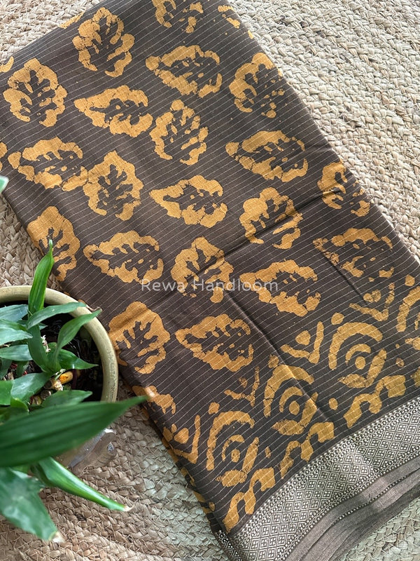 Tobacco Dabu Kashish Print Saree DKS06