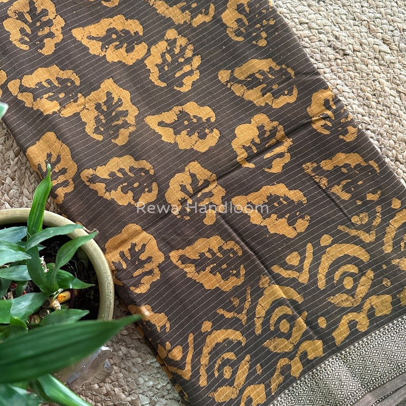 Tobacco Dabu Kashish Print Saree DKS06