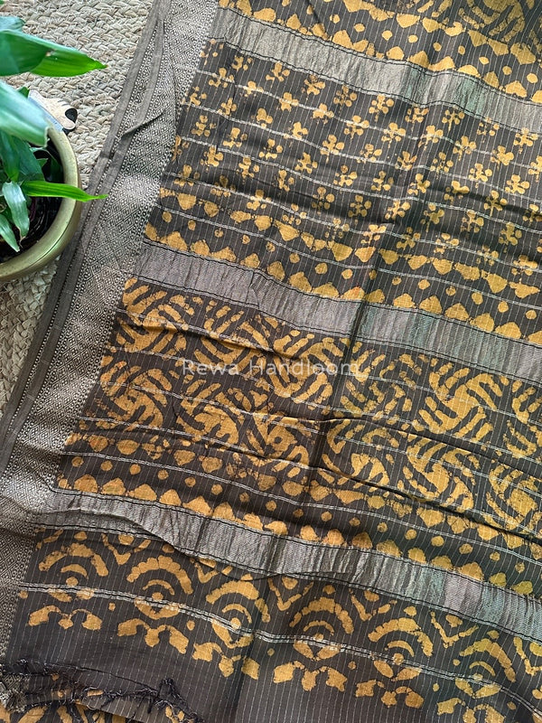 Tobacco Dabu Kashish Print Saree DKS06